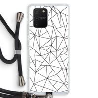 Geometrische lijnen zwart: Samsung Galaxy S10 Lite Transparant Hoesje met koord