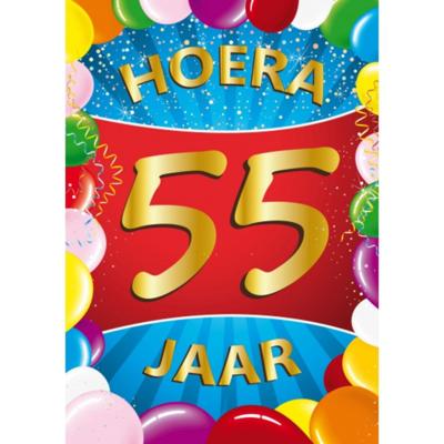Verjaardag deurposter - 55 jaar - multi - 59 x 84 cm - leeftijd feestartikelen Verjaardag deurposter - 55 jaar - multi - 59 x 84 cm - leeftijd feestartikelen