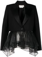 Alexander McQueen blazer à détails en tulle - Noir Alexander McQueen blazer à détails en tulle - Noir