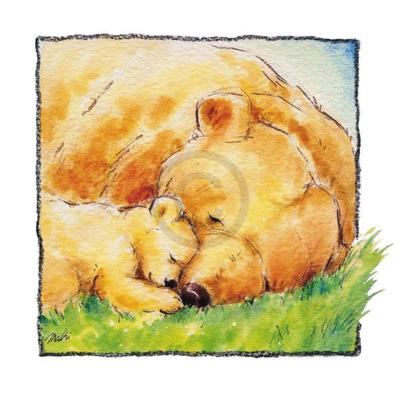 Kunstdruk Makiko - Mother Bear&apos;s Love II 30x30cm