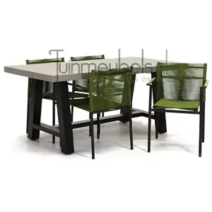 Tuinstoel jakarta olijf groen met Cento tafel 180 cm