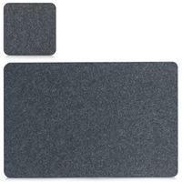 Placemats en onderzetters - set 4x - antraciet grijs - vilt - 45 x 30 cm - thumbnail