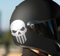 Schedelhelm ontwerp motor sticker