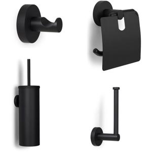 Toilet accesoire set Blue Label Vida | Wandmontage | Messing | Zwart mat