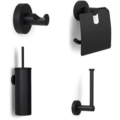 Toilet accesoire set Blue Label Vida | Wandmontage | Messing | Zwart mat