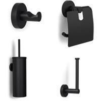 Toilet accesoire set Blue Label Vida | Wandmontage | Messing | Zwart mat