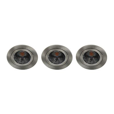 Set 3x Ondiepe Bella LED spot kantelbaar 5Watt rond NIKKEL IP65 dimbaar