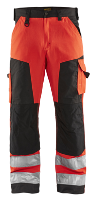 Blåkläder Werkbroek High-Vis zonder spijkerzakken 15661811 | High Vis Rood/Zwart | Maat 44 - 7330509413678