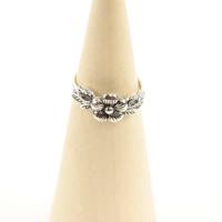 Zilveren Ring met Bloem Detail, Mt. 7/55 - thumbnail