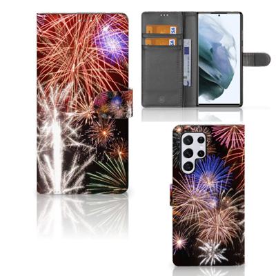 Samsung Galaxy S22 Ultra | Wallet Case | met Pasjes | Vuurwerk