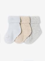 Set van 3 paar effen babysokken gemêleerd grijs Set van 3 paar effen babysokken gemêleerd grijs