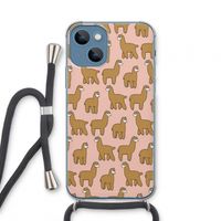 Alpacas: iPhone 13 mini Transparant Hoesje met koord