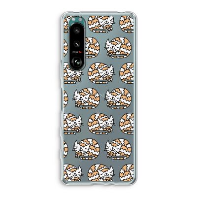 Slapende poes: Sony Xperia 5 III Transparant Hoesje