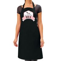Queen of the kitchen Ria keukenschort/ barbecue schort zwart voor dames   -