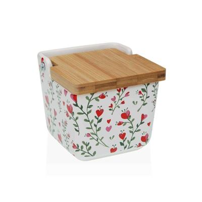 Zoutvaatje met deksel Versa Lover Keramisch 8,8 x 8,5 x 8,8 cm