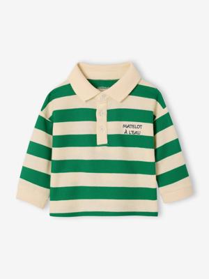 Polo lange mouwen baby jongen groen, gestreept Polo lange mouwen baby jongen groen, gestreept