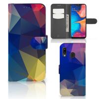 Samsung Galaxy A30 | Book Case | Polygon Dark Samsung Galaxy A30 | Book Case | Polygon Dark