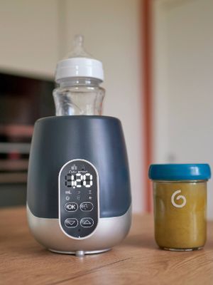 BABYMOOV Nutri Smart-flesverwarmer voor thuis/auto blauwgrijs/wit