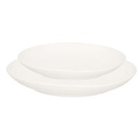 Plasticforte camping borden set - creme wit - kunststof - 2 soorten - 16x stuks - onbreekbaar servie