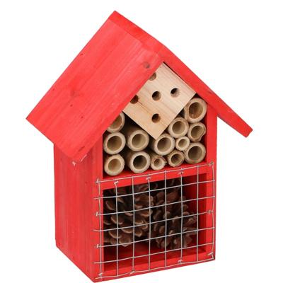 Lifetime Garden Insectenhotel - rood - 16 x 19 cm - Bijenhuis - hout