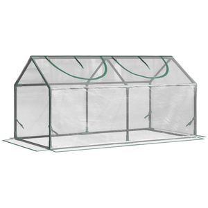 Outsunny kas met raam PVC kas tomatenkas koude kas 119 x 60 x 60 cm transparant