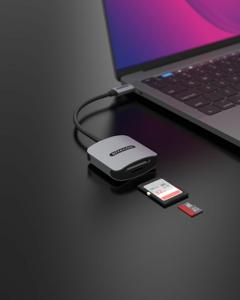 Sitecom MD-1010 geheugenkaartlezer USB 2.0 Type-C Zwart, Grijs