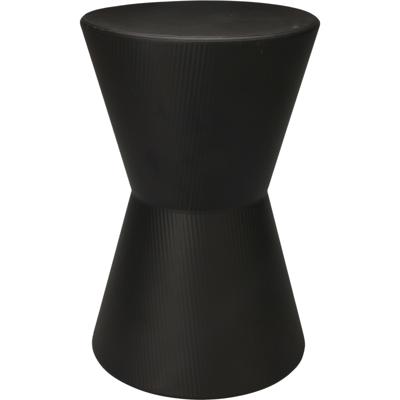 Bijzettafeltje Symetric - zwart - D29x H45 cm - Zink - plantenpot verhoger - koffie en lampje tafel