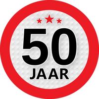 50 jaar leeftijd sticker - 10x - rond - Dia 9 cm - 50 jaar verjaardag - jubileum - leeftijd versieri