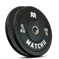 Matchu Sports Hi-temp bumper plate 5 kg - 2 stuks - Zwart - Rubber - thumbnail