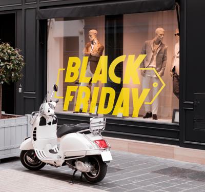 Black friday sticker etalage vette tekst