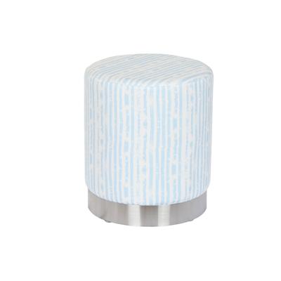 Voetensteun DKD Home Decor Blauw Wit Metaal Strepen Mediterrane 34 x 34 x 40 cm
