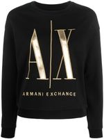 Armani Exchange sweat en coton à patch logo - Noir - thumbnail