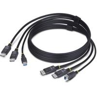 StarTech.com 1,8m Dual DisplayPort en USB 5Gbps KVM Kabel, 4K 60Hz, HDR10, DP 1.2 en USB Combo Kabel
