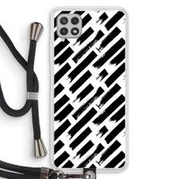 Zwarte vegen: Samsung Galaxy A22 4G Transparant Hoesje met koord