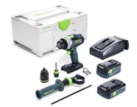 Festool TPC 18/4 4,0/5,0 I-Plus QUADRIVE Accu klop-/schroefboormachine 18V 4.0/5.0Ah in Systainer - 577651