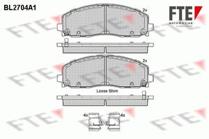 Remblokkenset, schijfrem FTE, u.a. fÃ¼r Lancia, Chrysler, Dodge