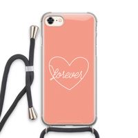 Forever heart: iPhone 7 Transparant Hoesje met koord