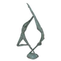 A MODERNIST BRONZE SCULPTURE OF A DANCING PAIR A MODERNIST BRONZE SCULPTURE OF A DANCING PAIR