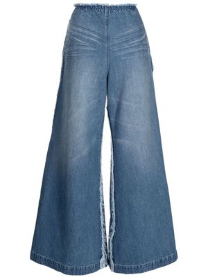 Ground Zero jean évasé en coton à patch logo - Bleu