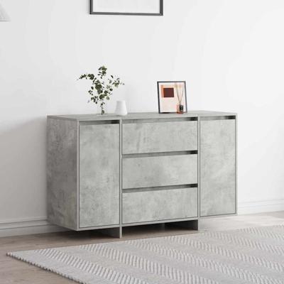 Dressoir met lade Betongrijs 120 x 41 x 75 cm Bewerkt hout