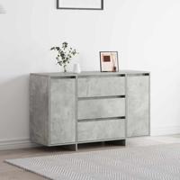 Dressoir met lade Betongrijs 120 x 41 x 75 cm Bewerkt hout