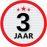 3 jaar luxe versiering sticker rond - thumbnail