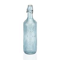 Waterfles Versa Blauw Glas Aluminium 1 L 8,1 x 31,5 x 8,1 cm