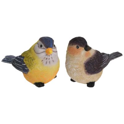 Tuin/huis decoratie beeldjes set van 2x vogeltjes - polystone - 12 cm Tuin/huis decoratie beeldjes set van 2x vogeltjes - polystone - 12 cm