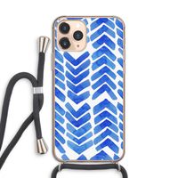 Blauwe pijlen: iPhone 11 Pro Transparant Hoesje met koord