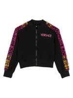 Versace Kids cardigan imprimé à logo strassé - Noir