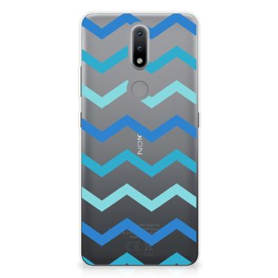 Nokia 2.4 | TPU bumper | Zigzag Blauw
