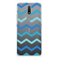 Nokia 2.4 | TPU bumper | Zigzag Blauw