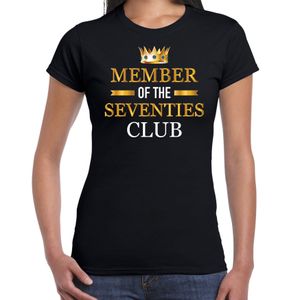 Member of the seventies club verjaardag cadeau t-shirt 70 jaar zwart voor dames 2XL  -