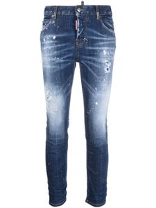 DSQUARED2 jean skinny à effet délavé - Bleu